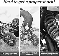 Vista 4 de RUTU 260mm de 10.25" Choque Trasero, Choque Mono, Reemplazo de Choque Universal Pit Bike para SDG SSR Pitster Lifan 110cc 125cc 140cc 200cc 250cc