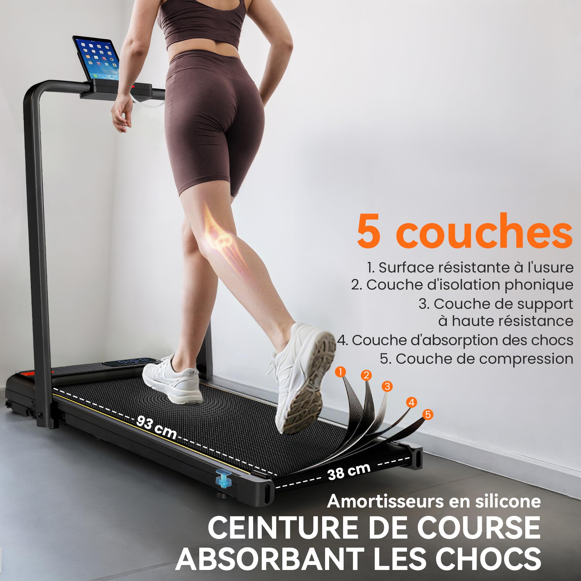 SPORTNOW Pedana pieghevole 2-in-1 inclinazione 10% 1-6 km/h 2,0 HP nero | Pedana camminata con telecomando e LED, tapis roulant compatto da scrivania per casa e ufficio.