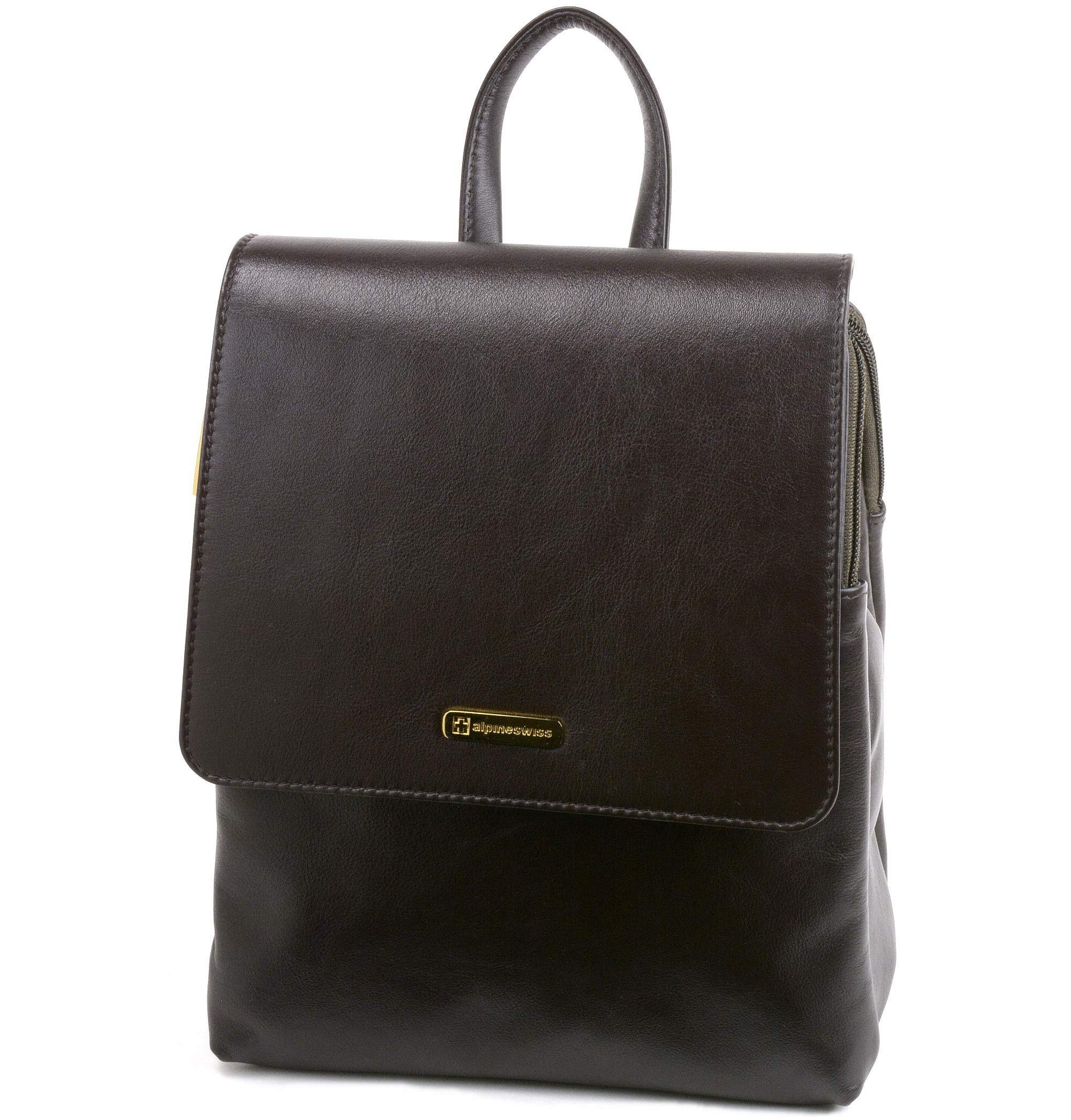 americana leather zip top backpack orvis Women's Full Grain Leather Backpack main image 0