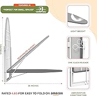 Vista 4 de Xabitat Tabla de planchar para montar en la pared, 36.2 x 12.2 pulgadas, tabla de hierro plegable de montaje compacto para espacios pequeños, ahorro