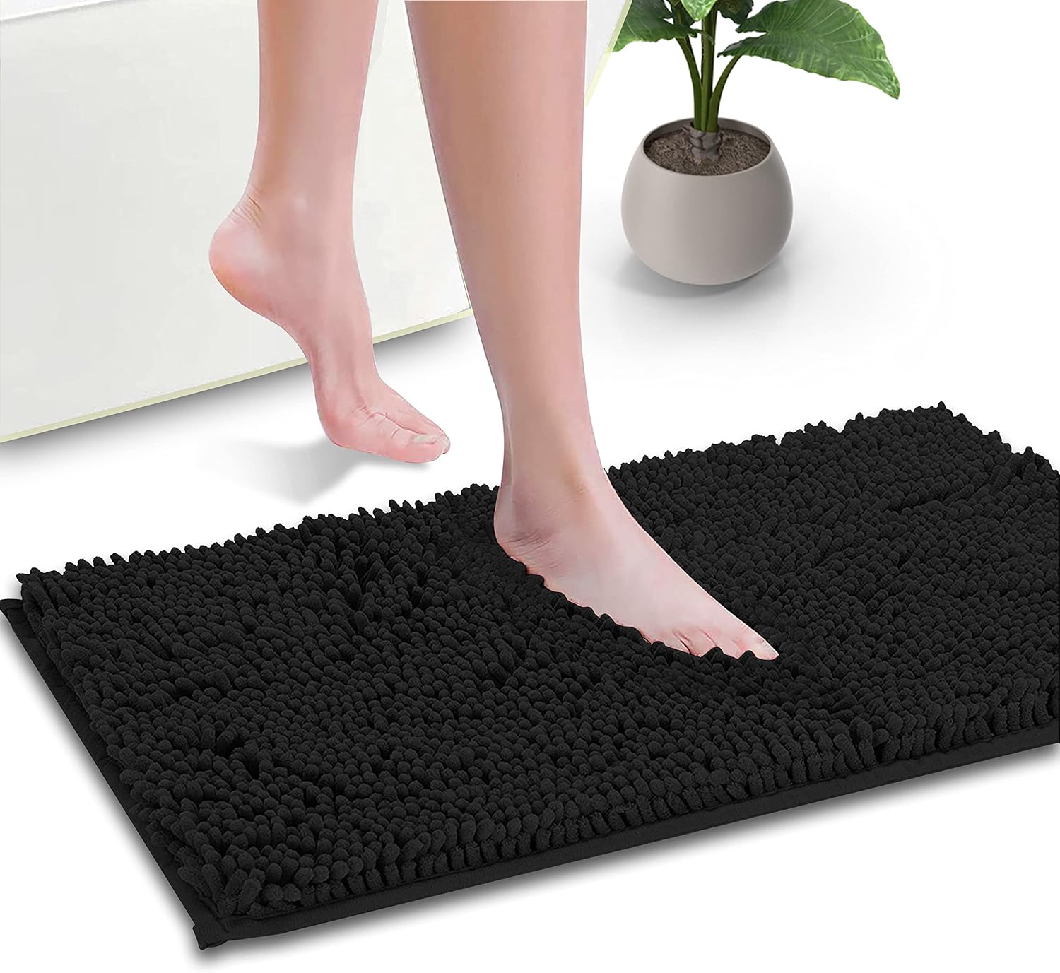 Bath Mat, GVTECH Chenille Non-Slip Back 50 x 80 CM Fleece Softness ...