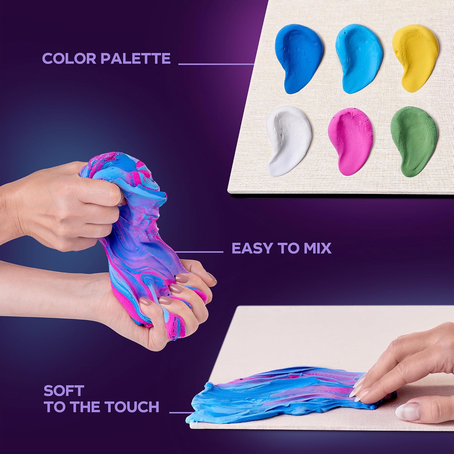 OKTO Art Kit Water Lilies | Arts & Crafts DIY Painting with Modeling Clay Kit for Painting | Painting Kits for Adults for Home Decoration | Air Dry Clay for Adults Fun Stuff Hobbies Kits