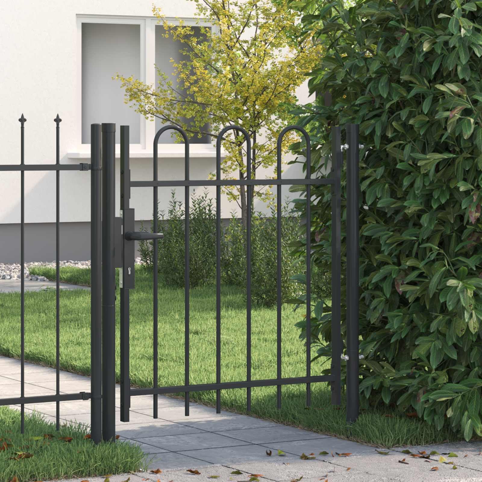 Brama ogrodzeniowa BOXTEL 103 x 150 cm stal malowana proszkowo szara