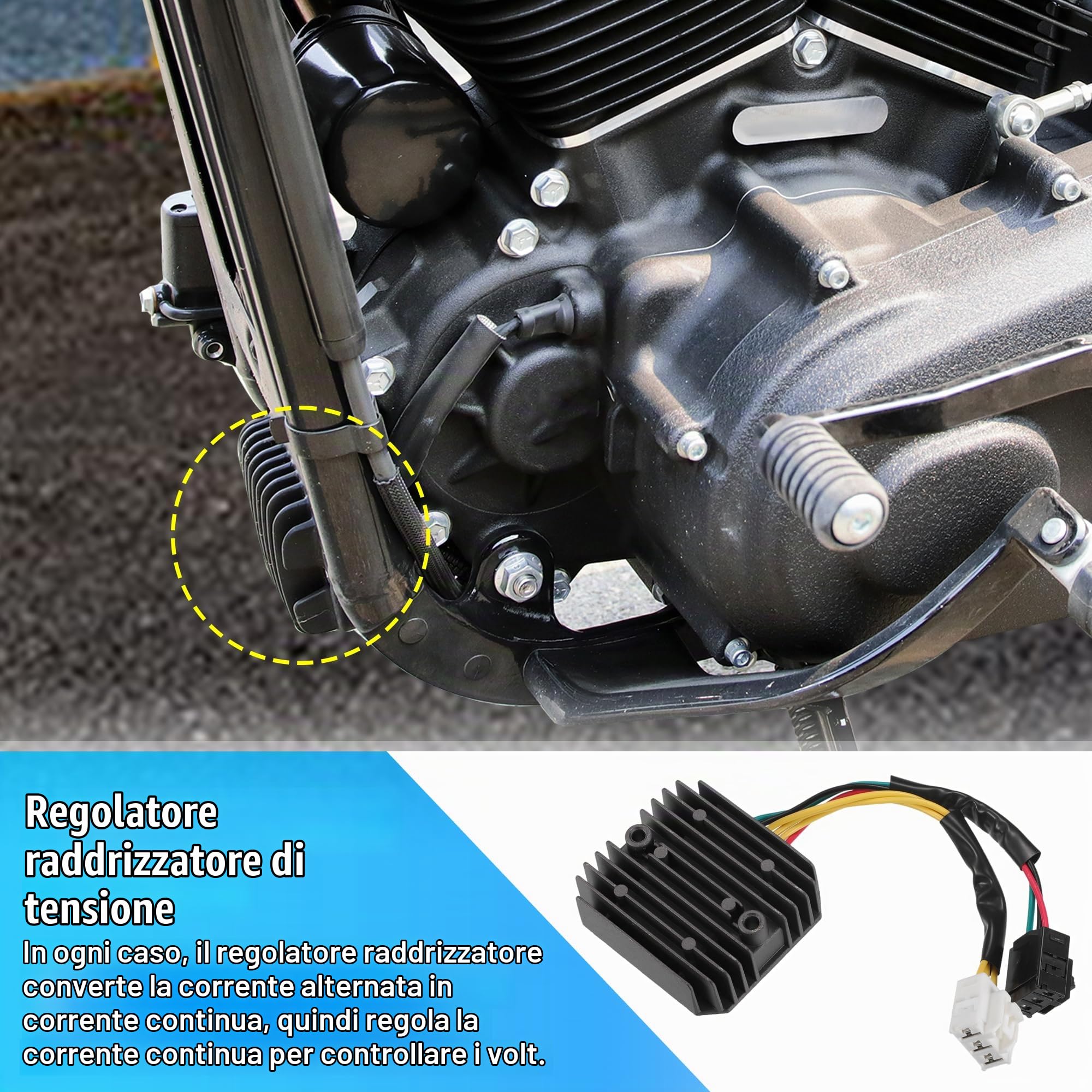 A ABSOPRO Regolatore Di Tensione Rettificatore Per Honda SH125i 05-13 | Metallo, Plastica, Nero, Grigio, 89x80x27.5mm, OE 31600KTF641, Foro 7.6mm, Per Honda SH150i 05-09, SH150iA/A.C 10-12