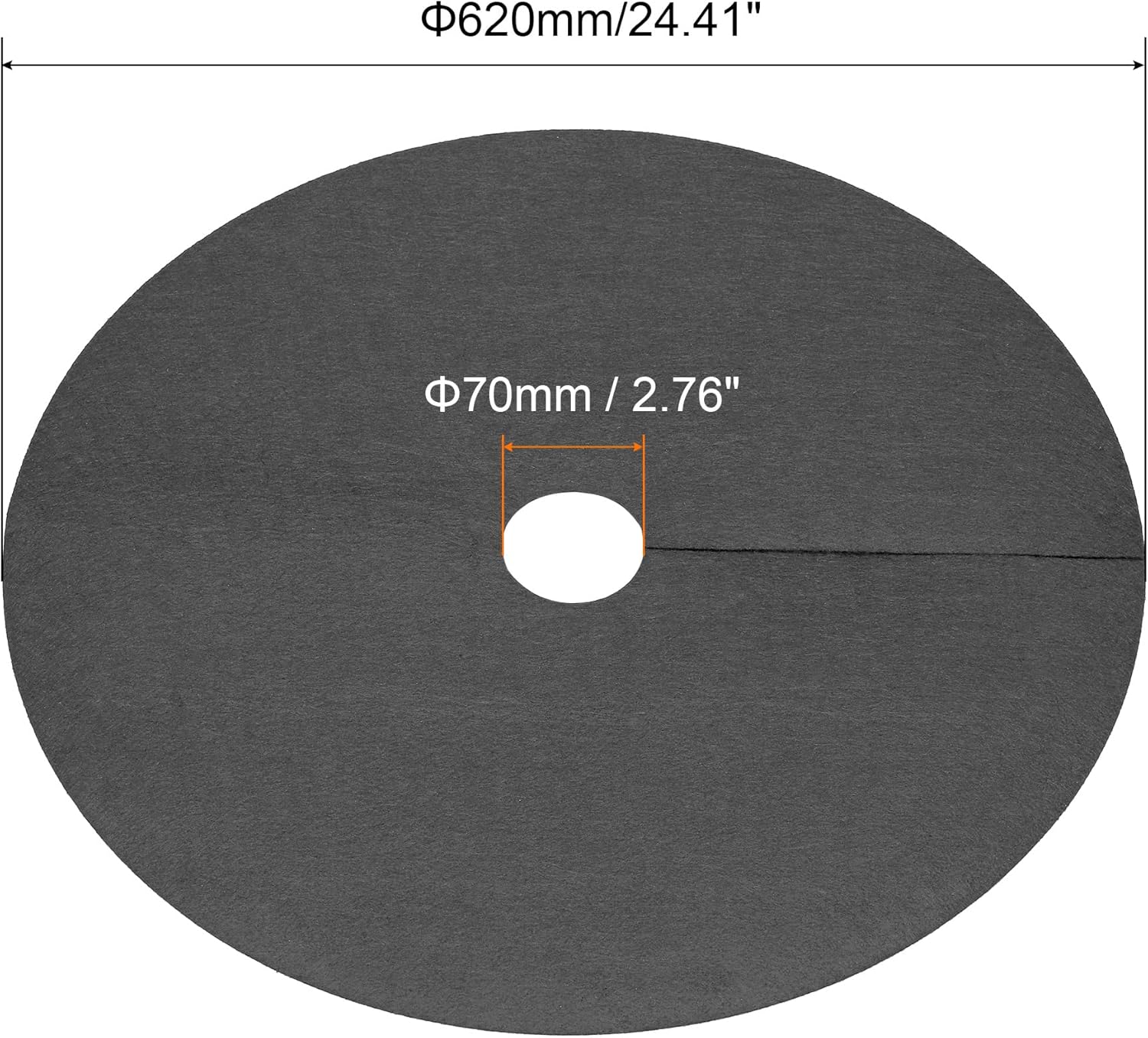 MECCANIXITY Tree Mulch Ring 24.4" Nonwoven Tree Protector Mat Plant Cover for Weed Control Round Weed Barrier Black 8 Pack