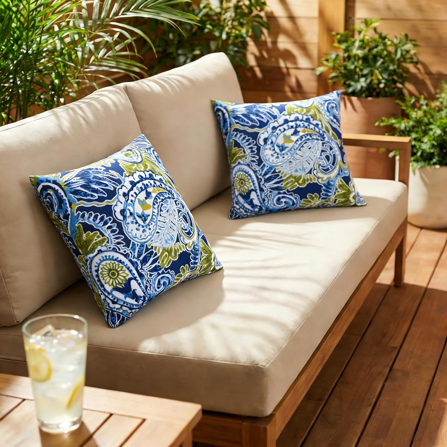 JMGBird 18"x 18" Throw Pillow Set of 2 Decorative Outdoor Square Pillow Soft Cushion, Home Decor for Furniture, Patio, Couch, Bed, Sofa, Bedroom
