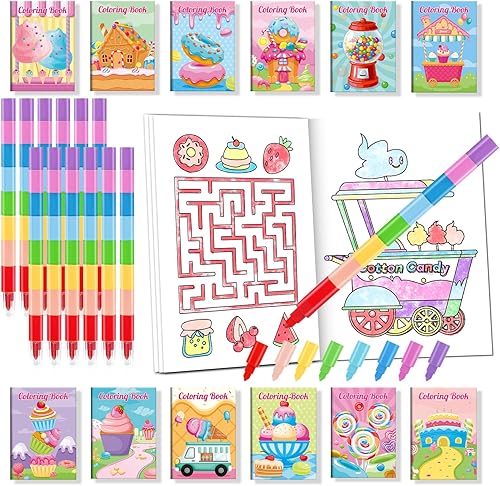 Vista 120 de BenLouis 24 mini libros cristianos para colorear para niños con 24 crayones apilables, versículos de la Biblia, recuerdos de fiesta, libros