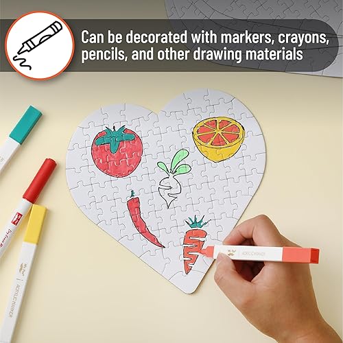 Miniatura 26 de Mr. Pen Rompecabezas en blanco - Paquete de 8, 28 piezas/paquete, 5.5 x 8.1 pulgadas, blanco, rompecabezas en blanco para dibujar