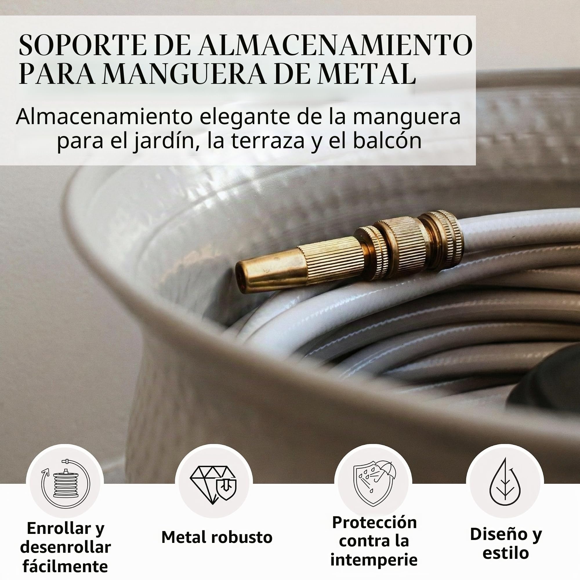 LIVLIG - Maceta de metal para guardar mangueras de jardín, manguera de jardín de hasta 20 m, caja con tapa, color antracita