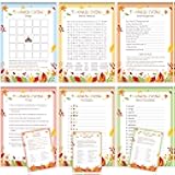 Thanksgiving Games, Thanksgiving Activities, Friendsgiving Games Fall Party Supplies Word Search Scramble Bingo Trivia Pictionary Categories and Answer Keys for Family