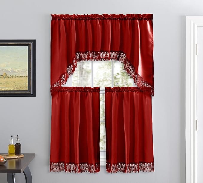 American Linen Café Curtains for Kitchen, Bathroom Curtains