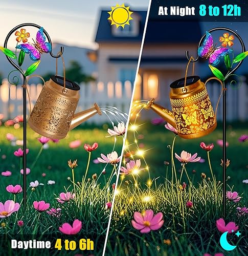 Miniatura 6 de Luces solares de riego para jardín, linterna solar colgante, adorable elfo colibrí como regalo de Navidad para ancianos y niños, para patio, pasaje,