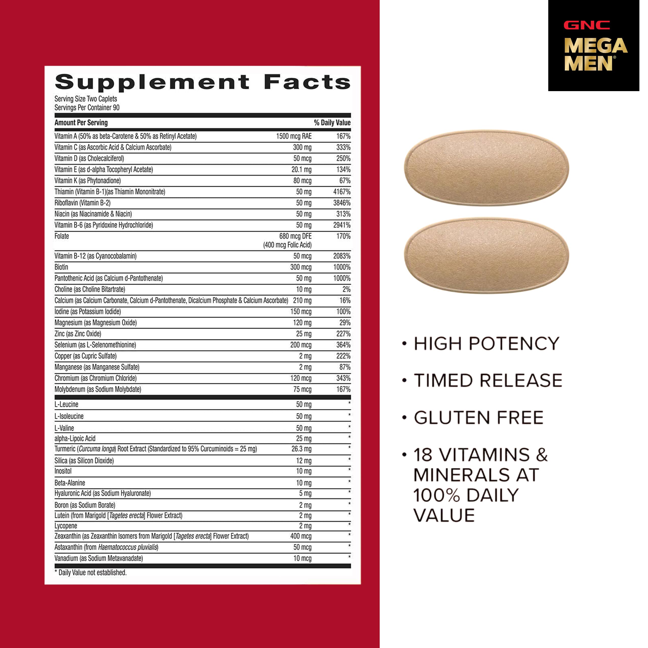 GNC Mega Men Sport Multivitamin for Men, Performance Support, 180 Count — Amazon image 8