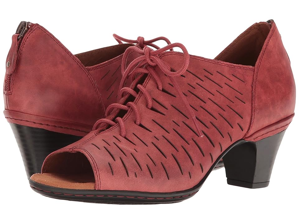

Rockport Cobb Hill Collection Cobb Hill Spencer Perforated Lace-Up (Red Nubuck) Women's Toe Open Shoes