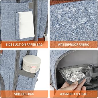 BILLITON MSHI Diaper Bag Backpack Grey