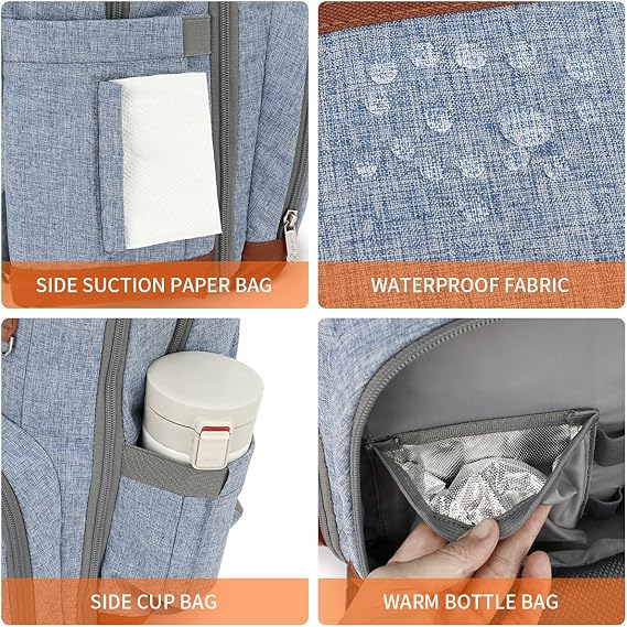 BILLITON MSHI Diaper Bag Backpack Grey