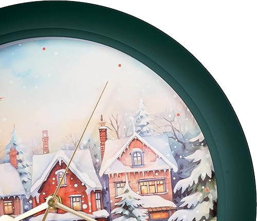 Vista 18 de JUSTIME Reloj de pared de caoba de 14 pulgadas con 12 villancicos de Navidad, elegancia atemporal Wsh Caoba