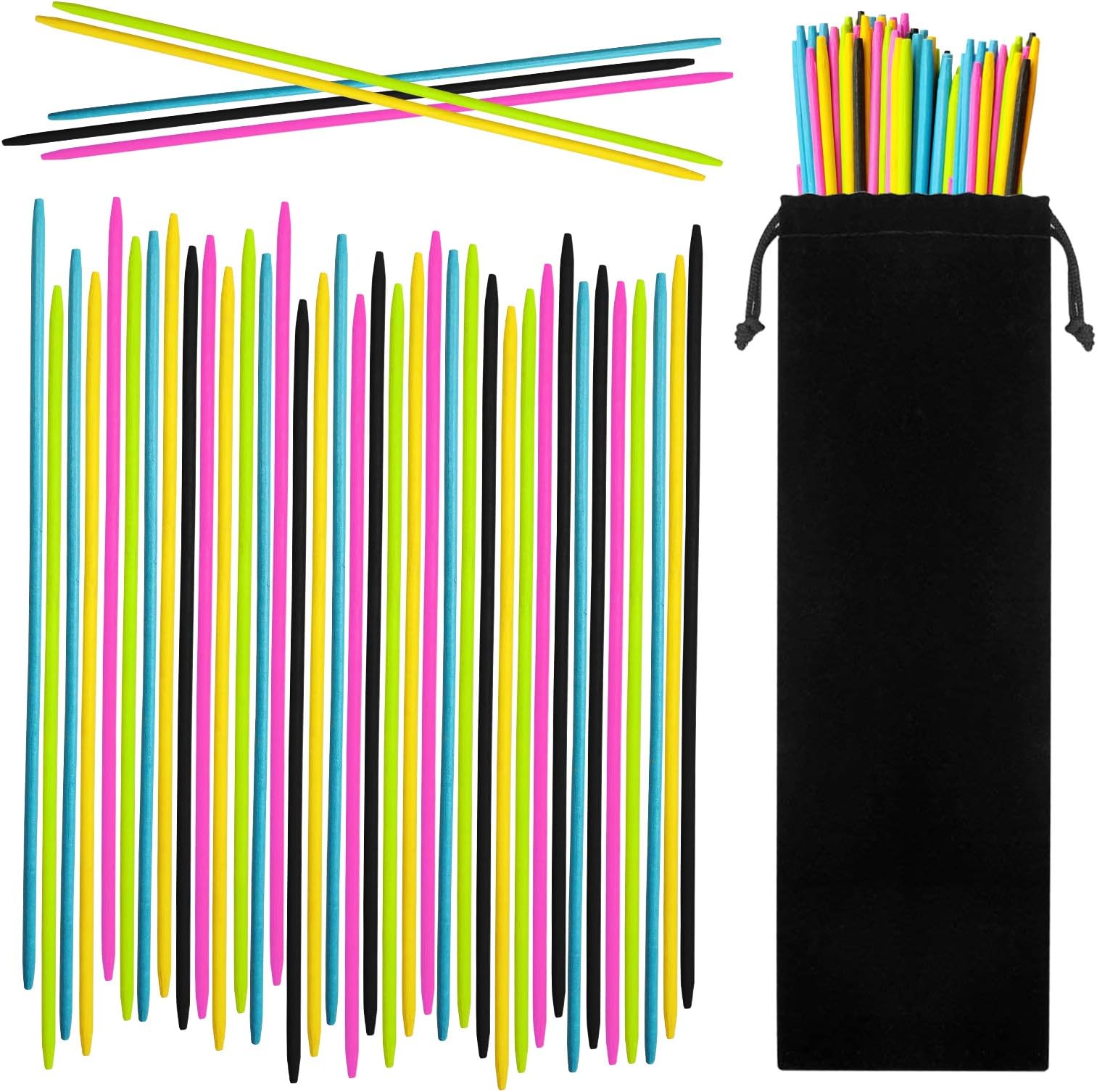 CODOHI 90PCS Bamboo Pick Up Sticks Bamboo Classic Game 7.5 Inch Long Pick-up-Sticks Fun Family Game - Nostalgic Games