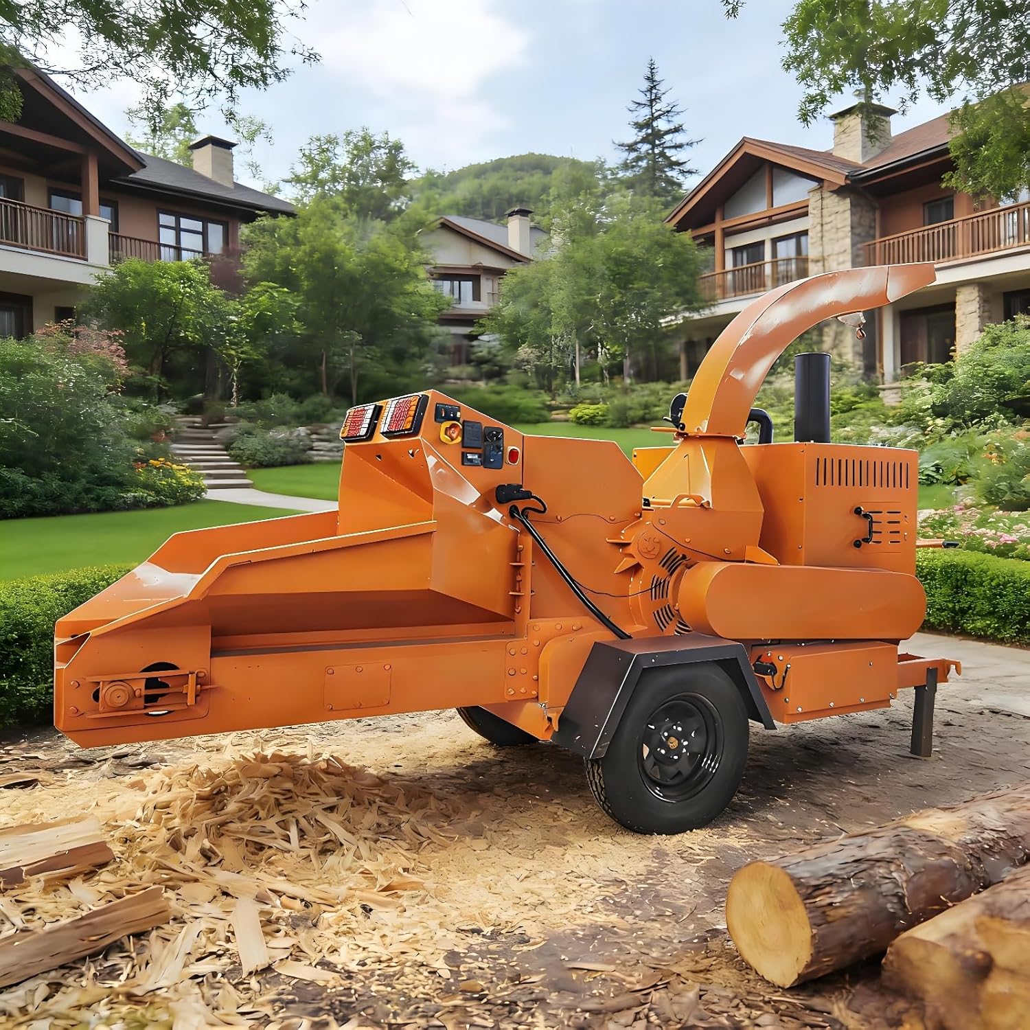 6 Inch Wood Chipper, Heavy Duty Wood Chipper Shredder for Agricultural Use, Forestry Mulcher for Tractor, Designed for Land Clearing & Brush Management Projects