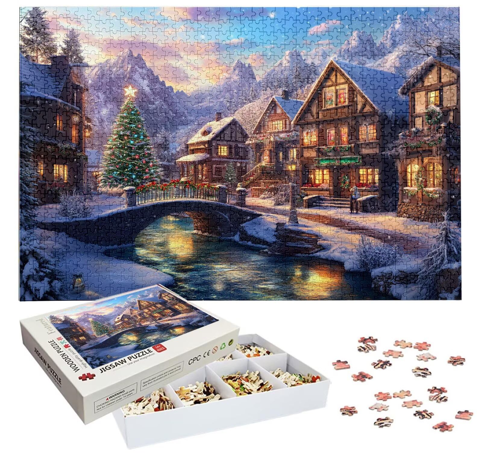 Puzzle 4000 Pezzi per Adulti, Puzzle Natale 4000 Pezzi Arte per Adulti e Ragazzi, Misura: 141x87 cm, Puzzles Pupazzo di neve in Legno Impegnativi, Puzzles per Regalo Donna e Uomo, Decorazioni H-2278