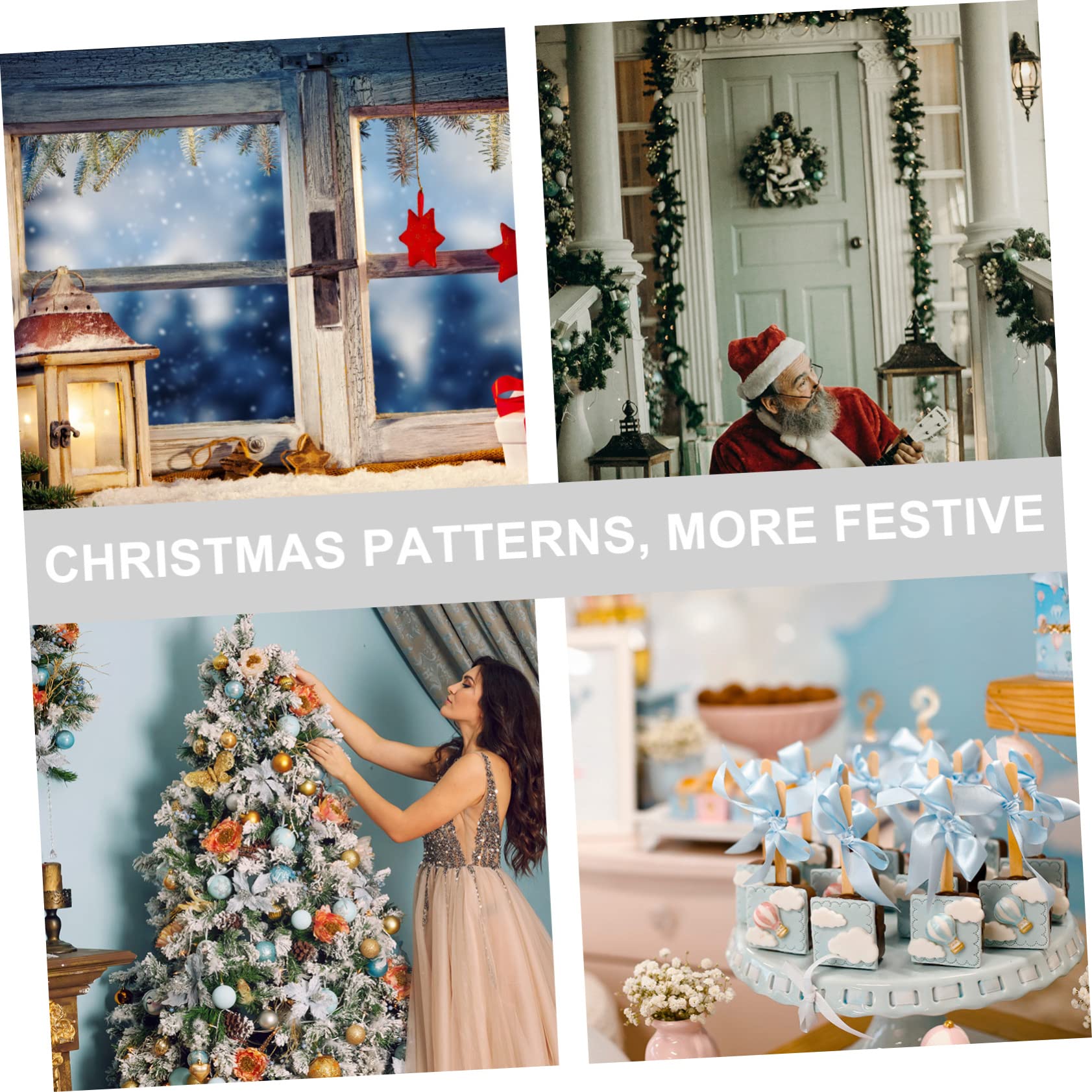 BESTOYARD 8pezzi Sticker Natalizi Rimovibili Fiocco Per Finestra Per Decorazioni Natalizie e Atmosfera Invernale Adatti Vetrine e Superfici Lisce
