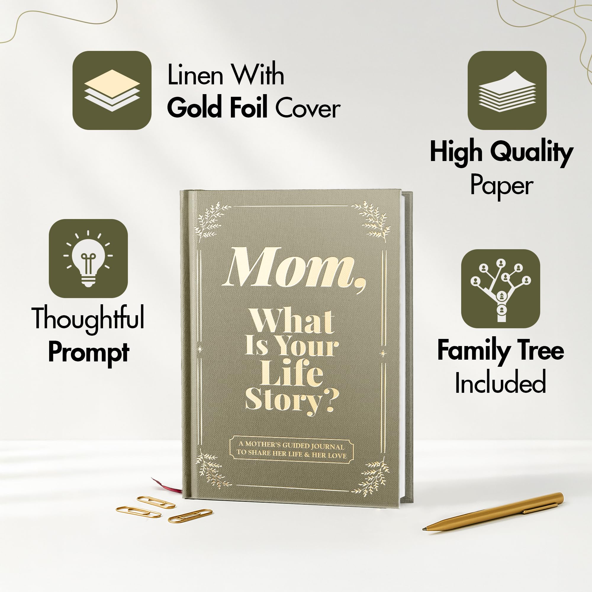 Regalos para mamá de parte de hija, hijo, regalos de cumpleaños personalizados para mamá, esposa, mujeres, ideas de regalo de cumpleaños para mamás, regalos de Navidad para madres, diario guiado de