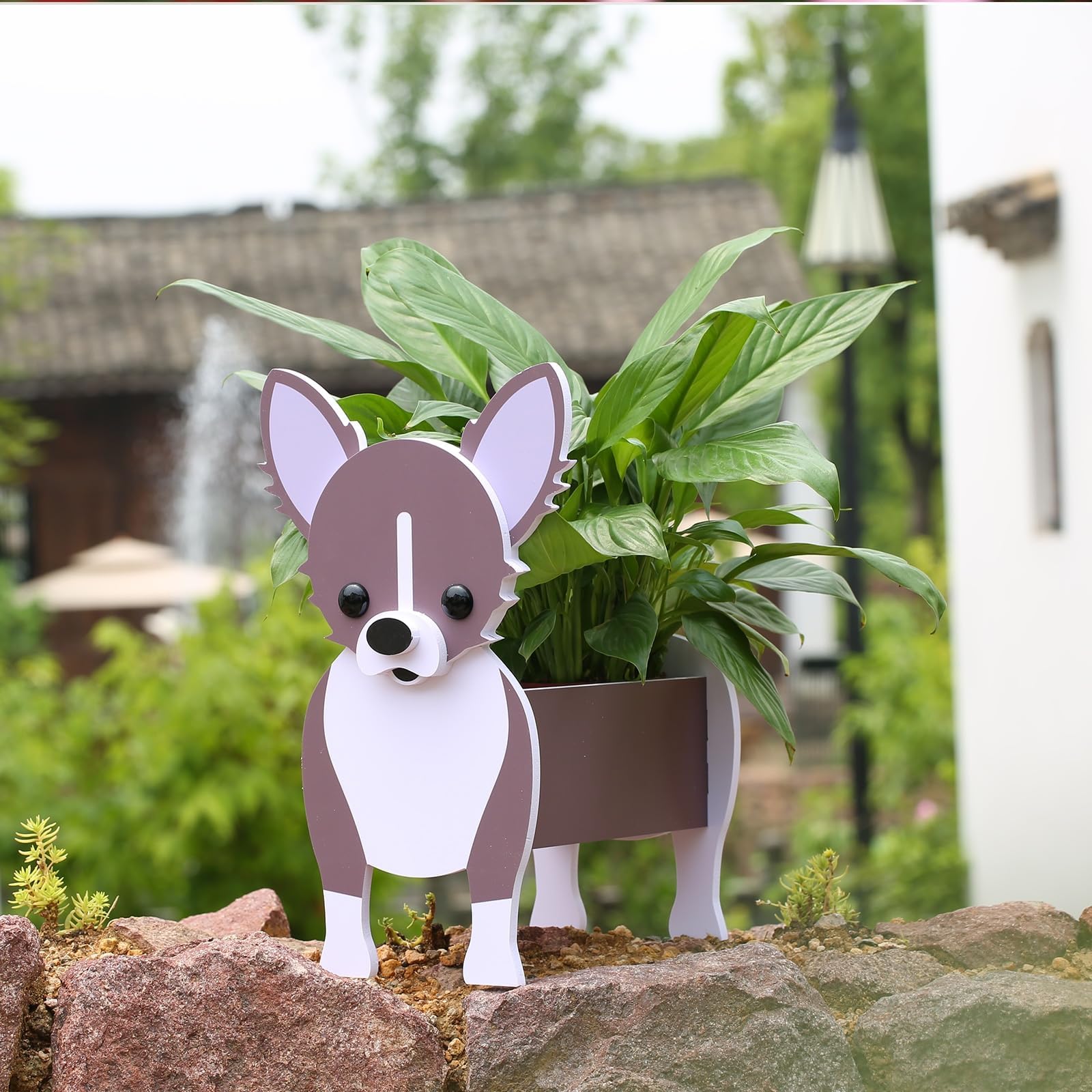 Suitchoi Dog Planter Small Chihuahua Gifts for Women,PVC Animal Plant Pots Outdoor Indoor Garden Planters for Succulent,Cute Rectangular Plant Flower Pots Decor S Chihuahua