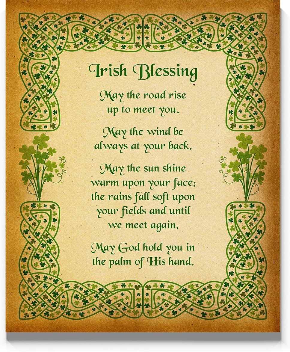 May the Road Rise Up To Meet You Irish Blessing Wall Decor, 11"x14