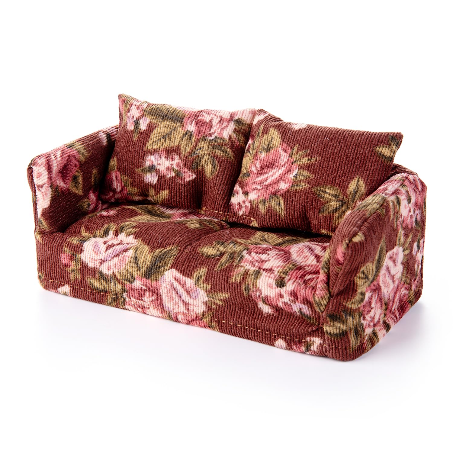 1:12 Puppenhausmöbel Sofa Set - Miniatur Couch Doppelsitzer Retro