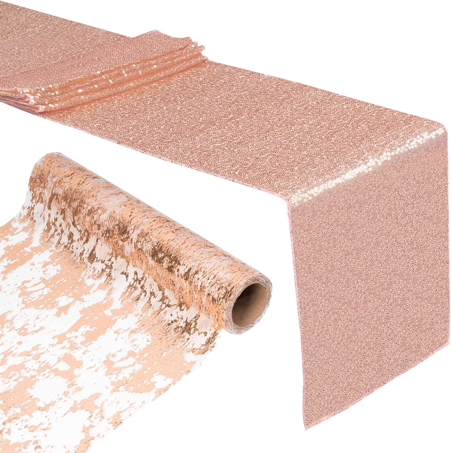 Tashippa Rose Gold Silvery Table Runner 2 Pack , Sequin