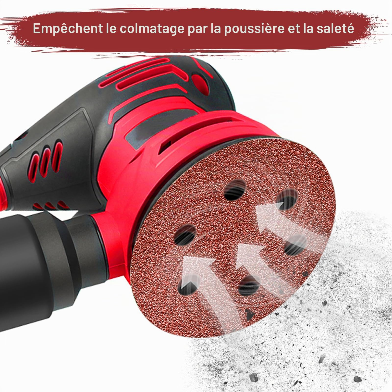100 Pièces Disque Poncage 150mm, 6 Trous Disque Abrasif Grain P60 P80 P120 P240 P320 pour Poncer Polir Dérouiller pour Ponceuse Excentrique