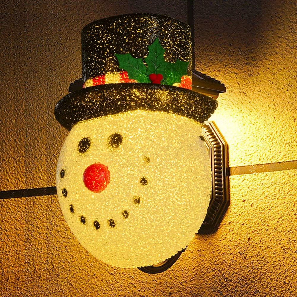 XADP 2 Pcs Christmas Decorations Snowman Porch Light Covers Outdoor Porch Light Décor Fits Standard Outdoor Lighting