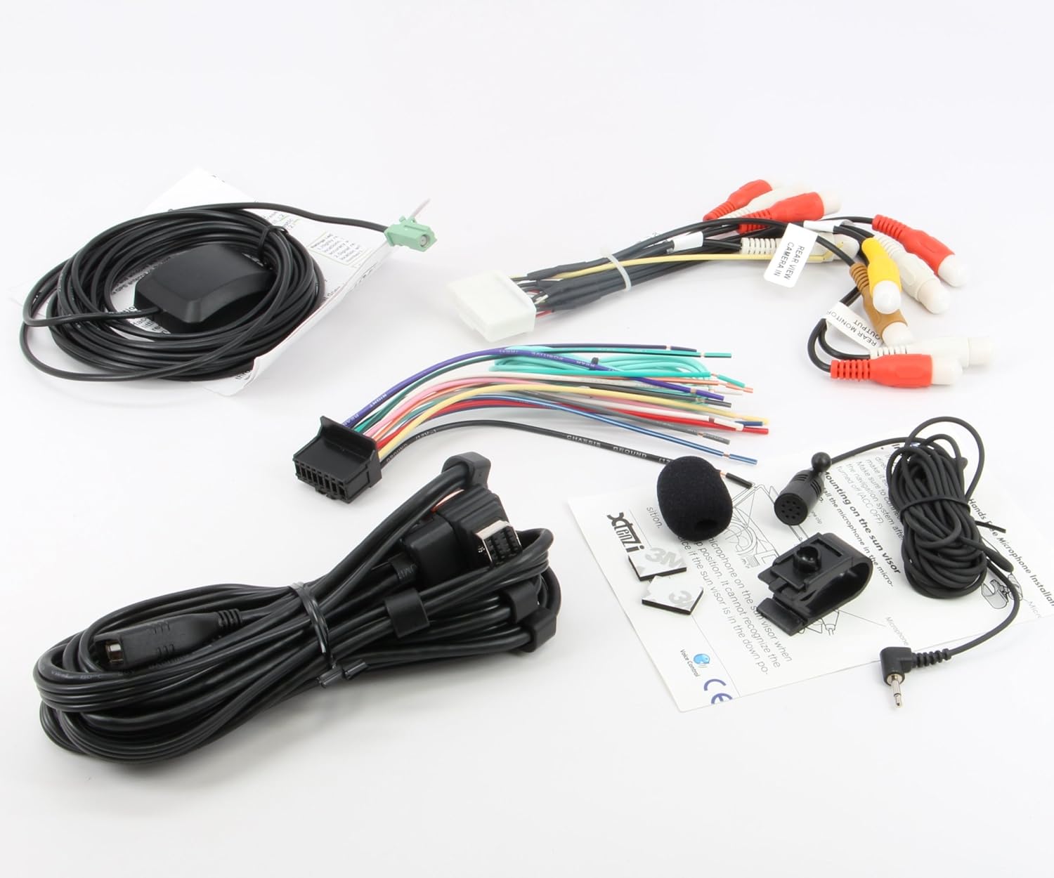 Xtenzi Connection Cable Set Compatible with PioneerAVIC-X920BT AVIC-Z110BT AVIC-Z120BT GPS Mic RCA Wire Harness USB AUX Cable 5 Pcs Set