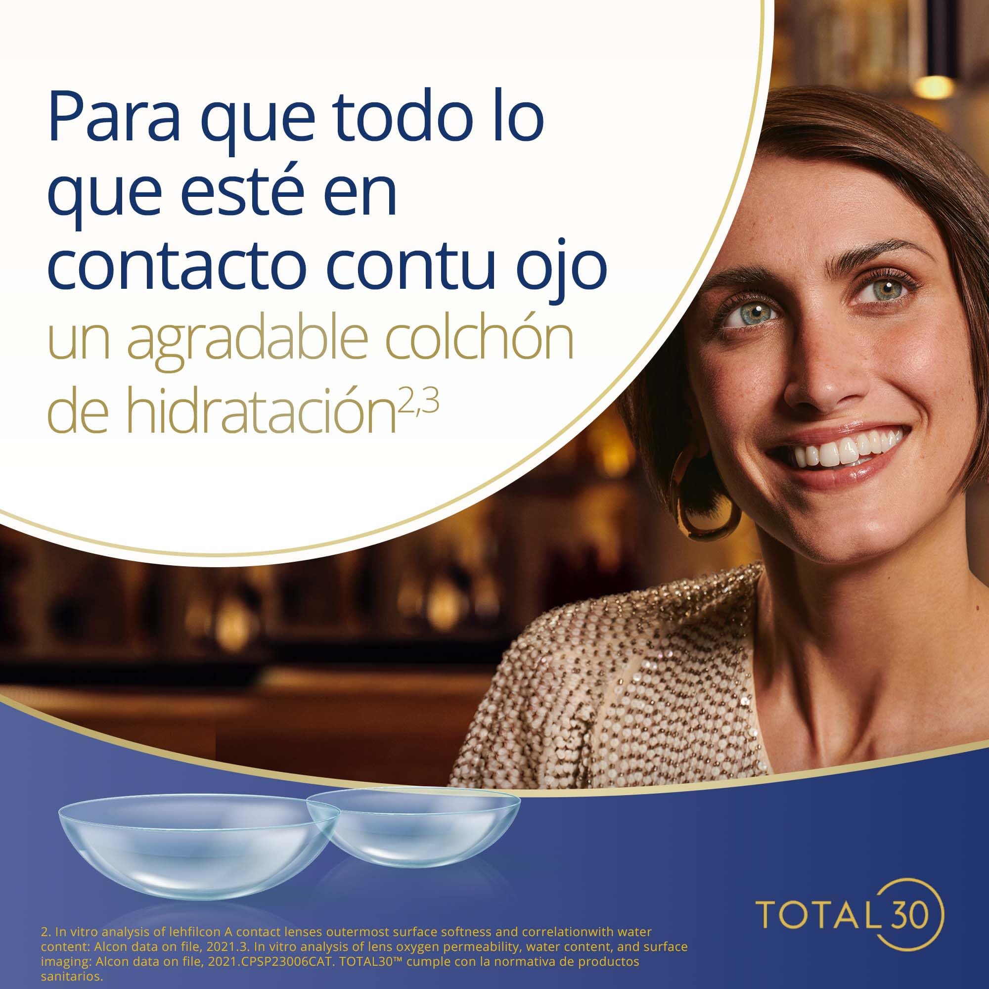 TOTAL30 lentes de contacto mensuales | 3 lentes | R 8.4 mm | D 14.2 mm | -05.75 dioptrías