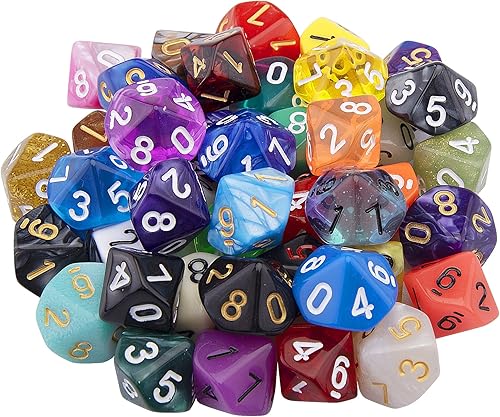 Miniatura 8 de AUSTOR Juego de dados poliédricos de 42 piezas de 12 caras, surtido de dados de colores mixtos con una bolsa de almacenamiento de terciopelo negro