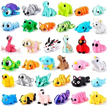 XIMISHOP 36-Piece 3D Printed Animal Figures Set Articulated 3D Animals