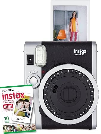 Fujifilm Instax Mini 90 Neo Classic Instant Film Camera (Brown) + Fujifilm instax Mini Film 40 Images