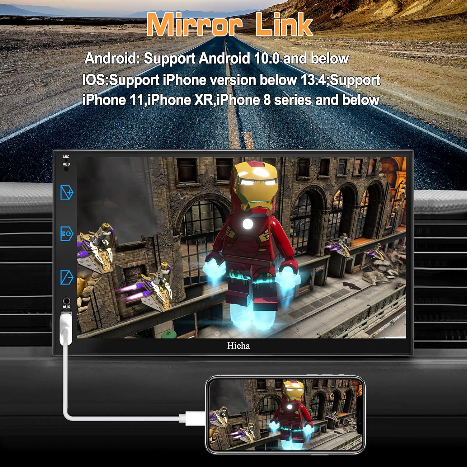 Gеt Sресіаl Prісе Car Stereo Compatible with Apple Carplay & Android Auto, Hieha 7 Inch Double Din Car Stereo with Bluetooth and Backup Camera, Touch Screen Car Radio with AM/FM, Voice Control, Mirror Link, A/V Input