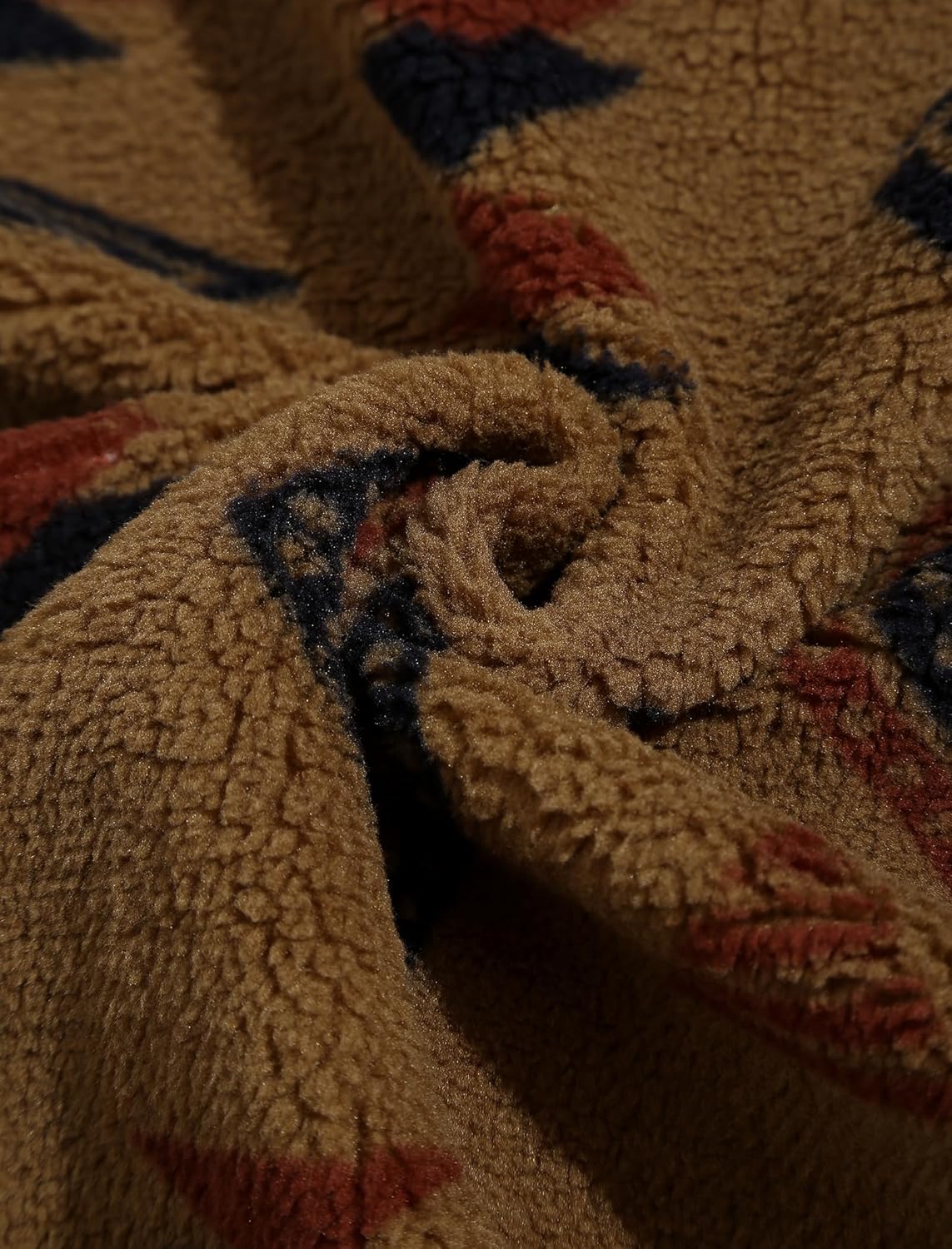 ZAFUL Men's Hoodies Ethnic Style Contrast Binding Kangaroo Pocket Loose Pullover Fuzzy Hoodie - Image 2