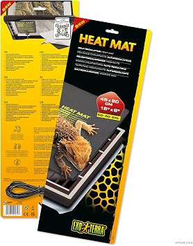 Exo Terra Heat Mat Self-Regulating Reptile Heating Pad for Terrariums, Conductive Source for Reptiles & Amphibians, Fast Warm-Up, Safe & Energy Efficient, Even Distribution 24W