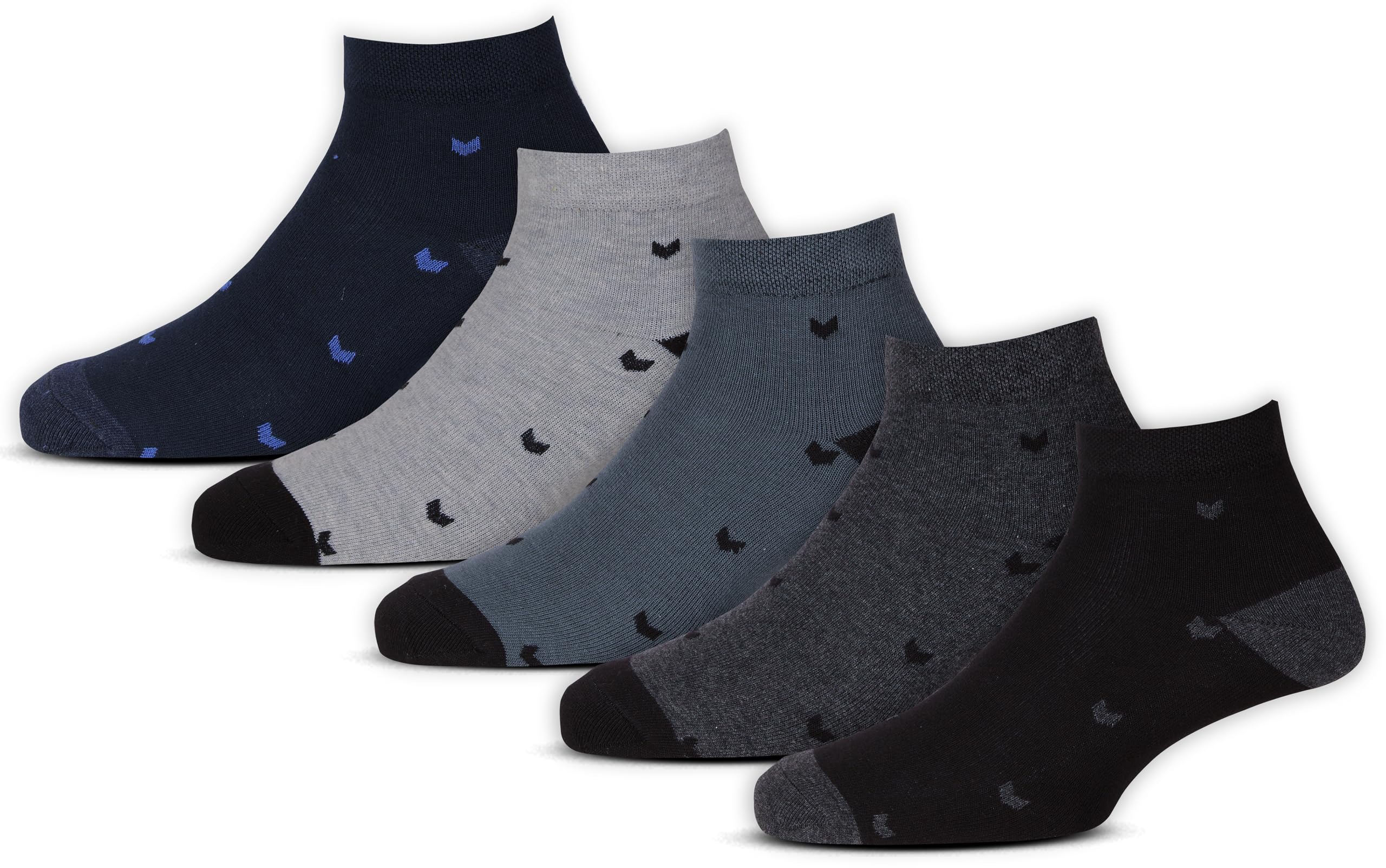 Men's Ankle Length Cotton Multicolored Socks (Pack of 5 Pairs)