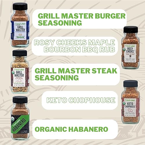 Miniatura 2 de FreshJax Juego de regalo de condimentos Cookout  Paquete de 5 especias y condimentos orgánicos para cocinar  Grill Master, Maple Bourbon, condimento