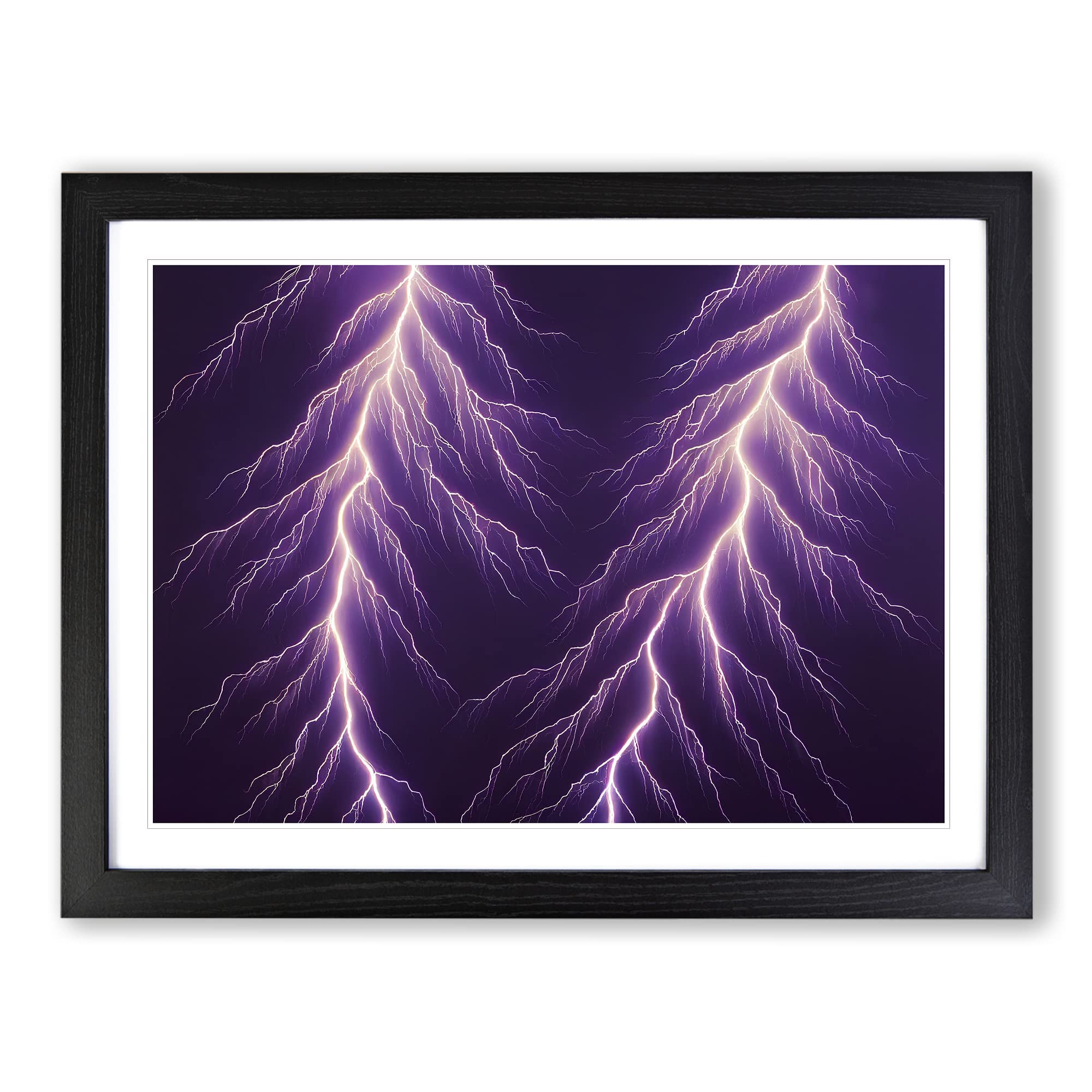Enticing Lightning Bolts Vol.2 Framed Print, Black, A3 (46 x 34 cm)