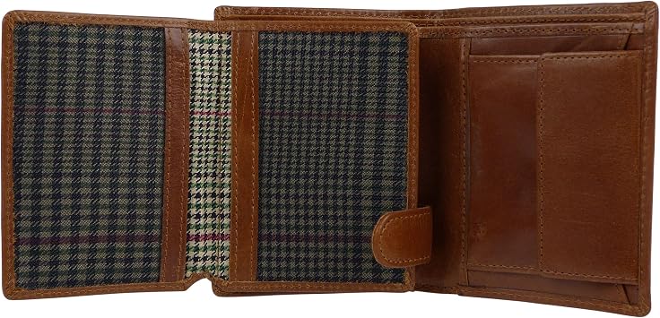 Woodbridge Leather Mens Compact Coin/Card Wallet - Brown