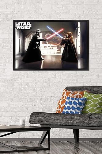 Miniatura 2 de Trends International Star Wars Saga-First Duel - Póster de pared, 22.375 x 34 pulgadas, versión enmarcada negra