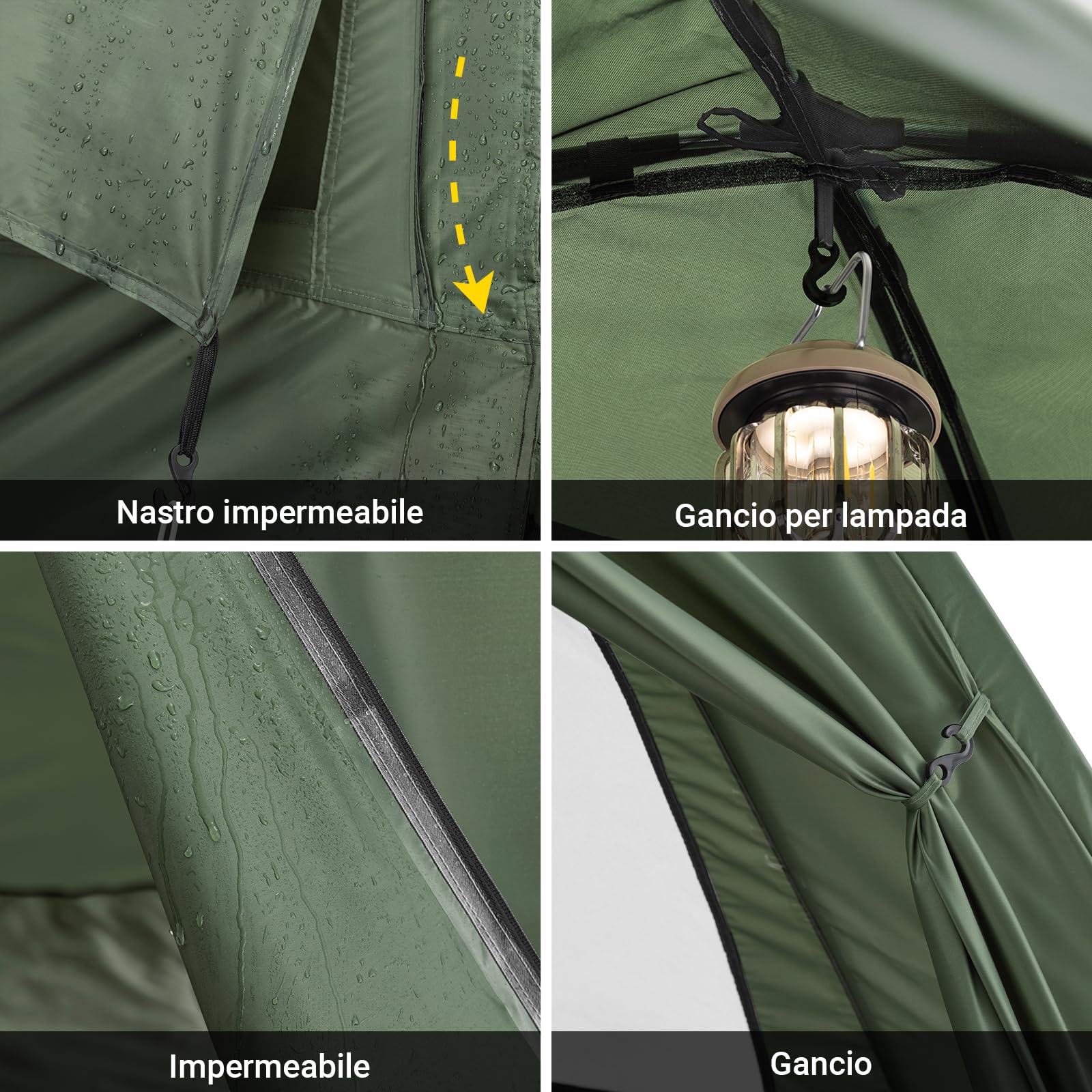 SoBuy Lettino da campeggio Brandina da esterno Tenda antipioggia portatile Starry Sky con tasche porta scarpe Tenda 3 in 1