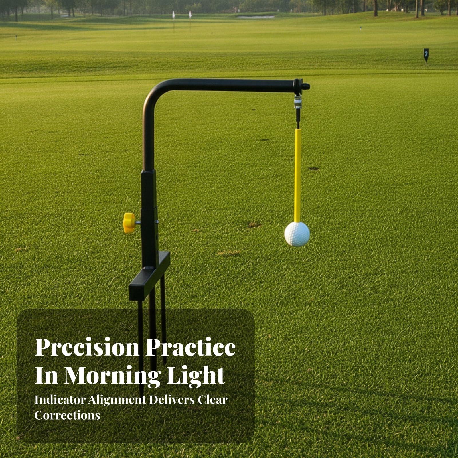 harayaa Entrenador de Swing de Golf Aparato Herramienta Entrenador Práctica Trayectoria Constante con Perilla Lateral y Orificios Múltiples Material Hierro