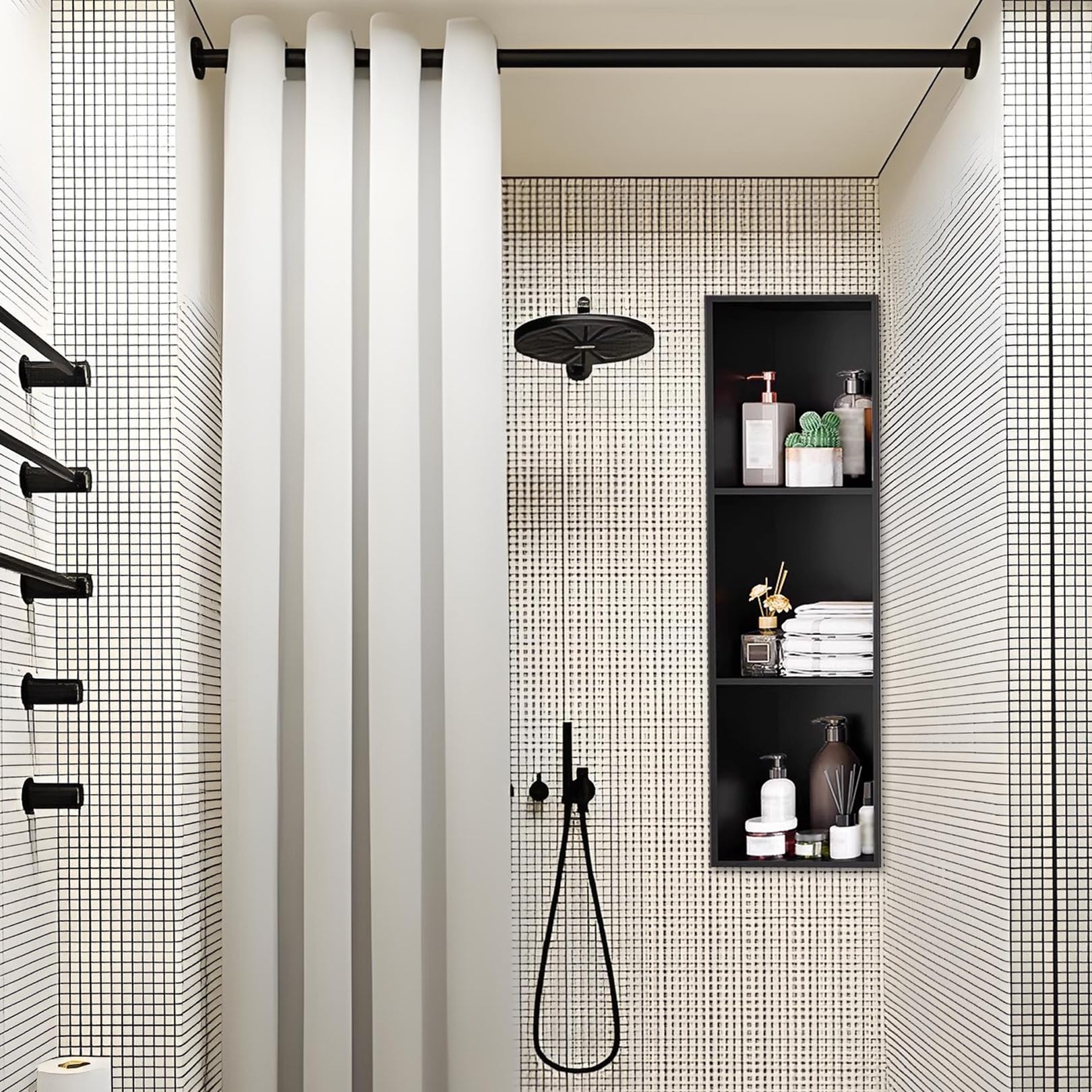 Étagère de douche double suspendue, serviteur de douche inoxydable et organiseur de salle de bain