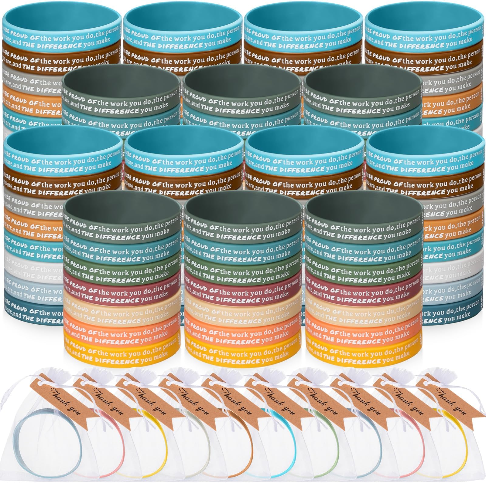 50 Sets Motivational Wristbands Bulk Employee Coworker