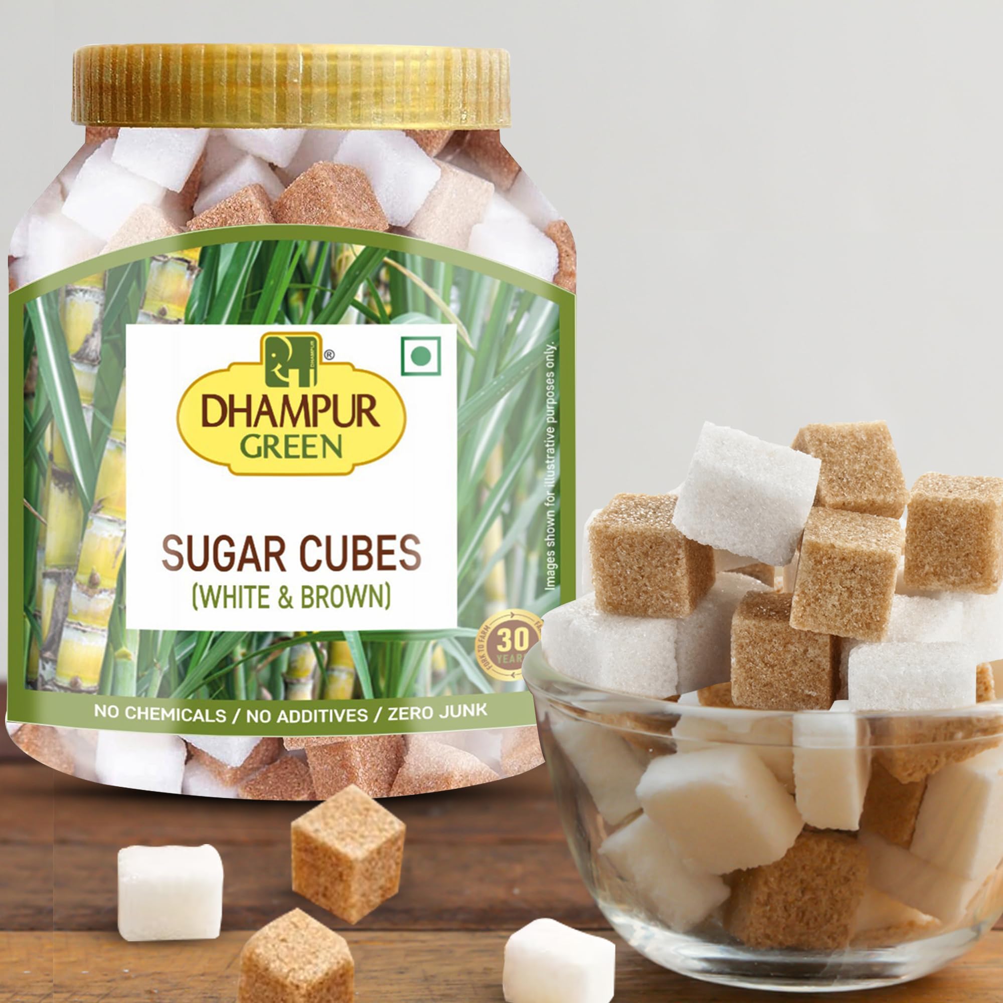 Dhampurgreen Brown & White Sugar Cubes, 800g | Mix Sugar Cubes, | Sugar Cubes For Tea And Coffee | Sulphurless | No Chemicals - Image 4 thumbnail